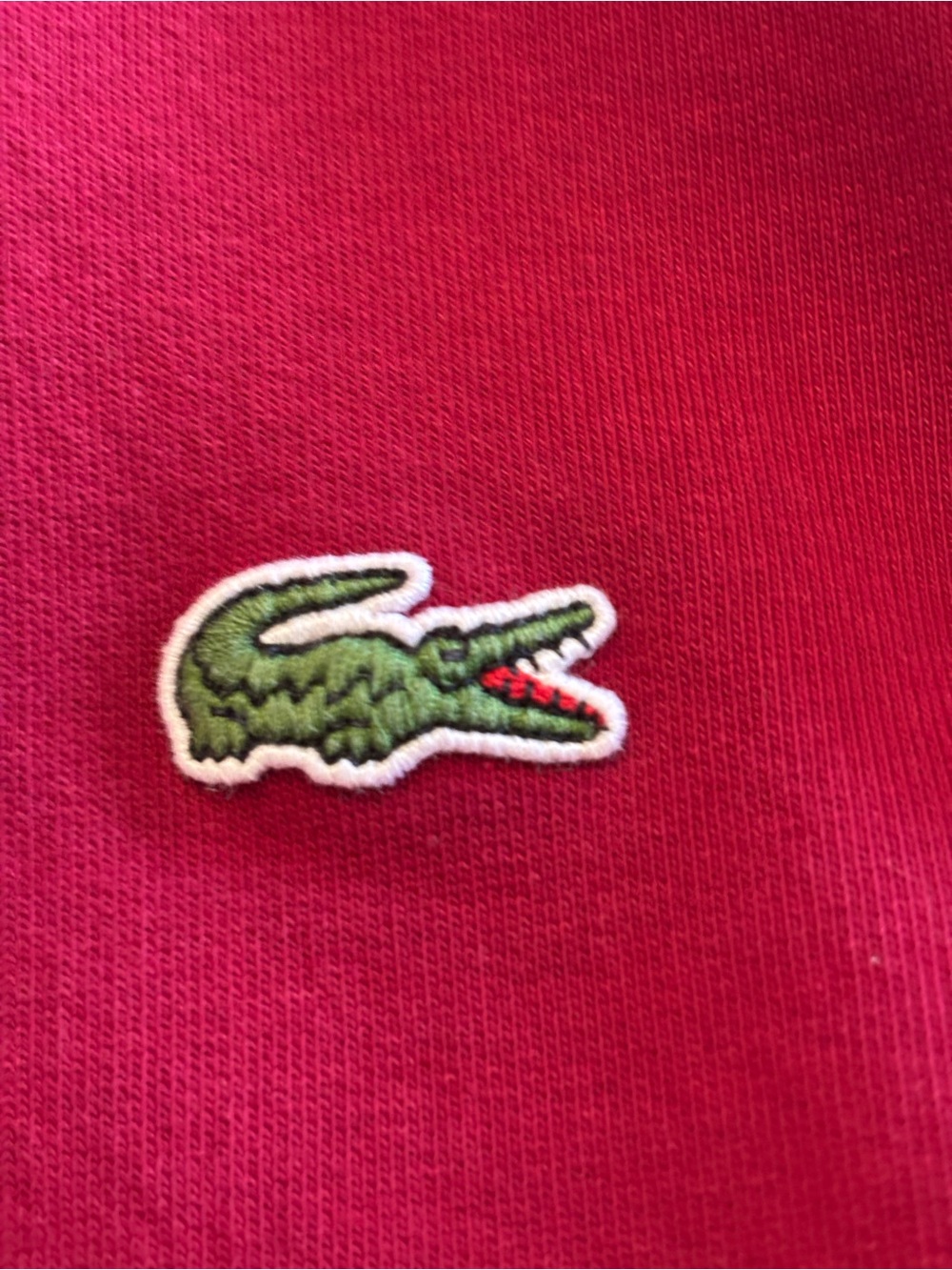 Lacoste Sport Fleece Pullover Hoodie Red Size Large Embroidered Croc Logo - Picture 5 of 12